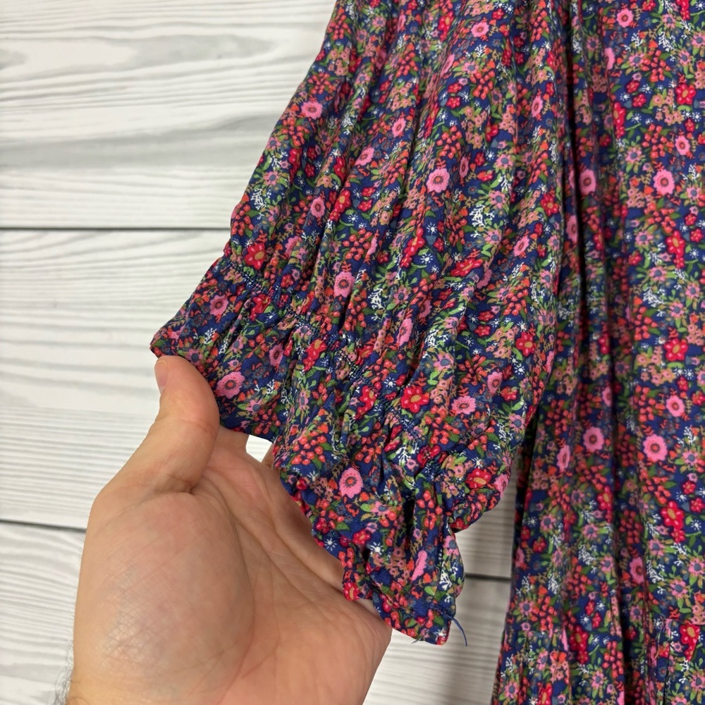 NATURAL LIFE Plum Floral Puff-Sleeve Mini Dress - Picture 3 of 7